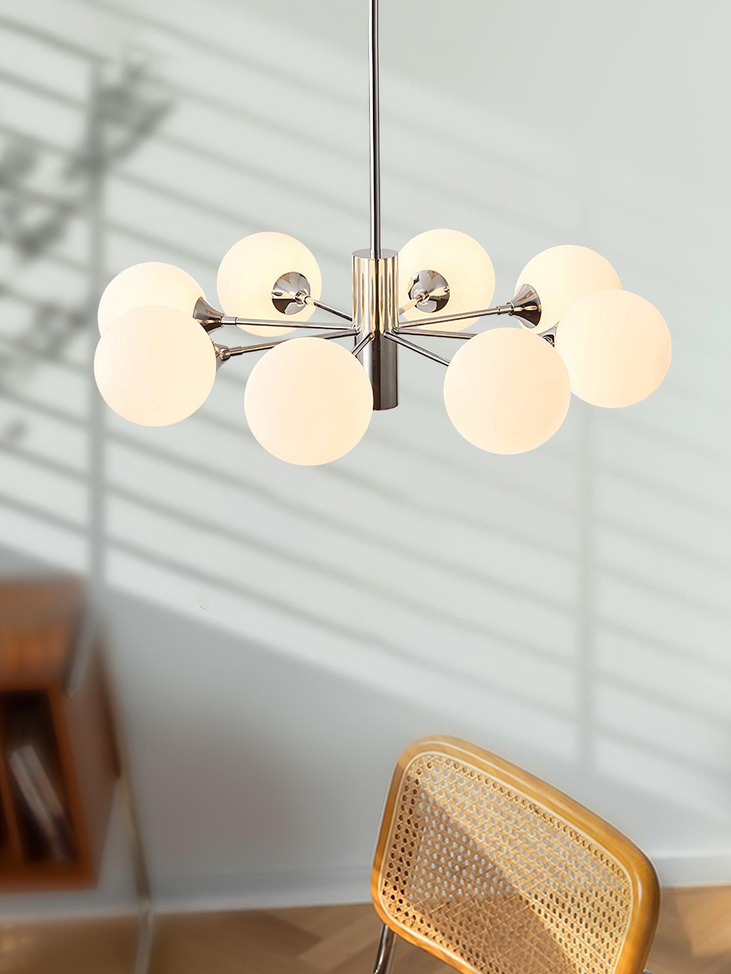 Eirivaria Chandelier Chrome Glass Globe