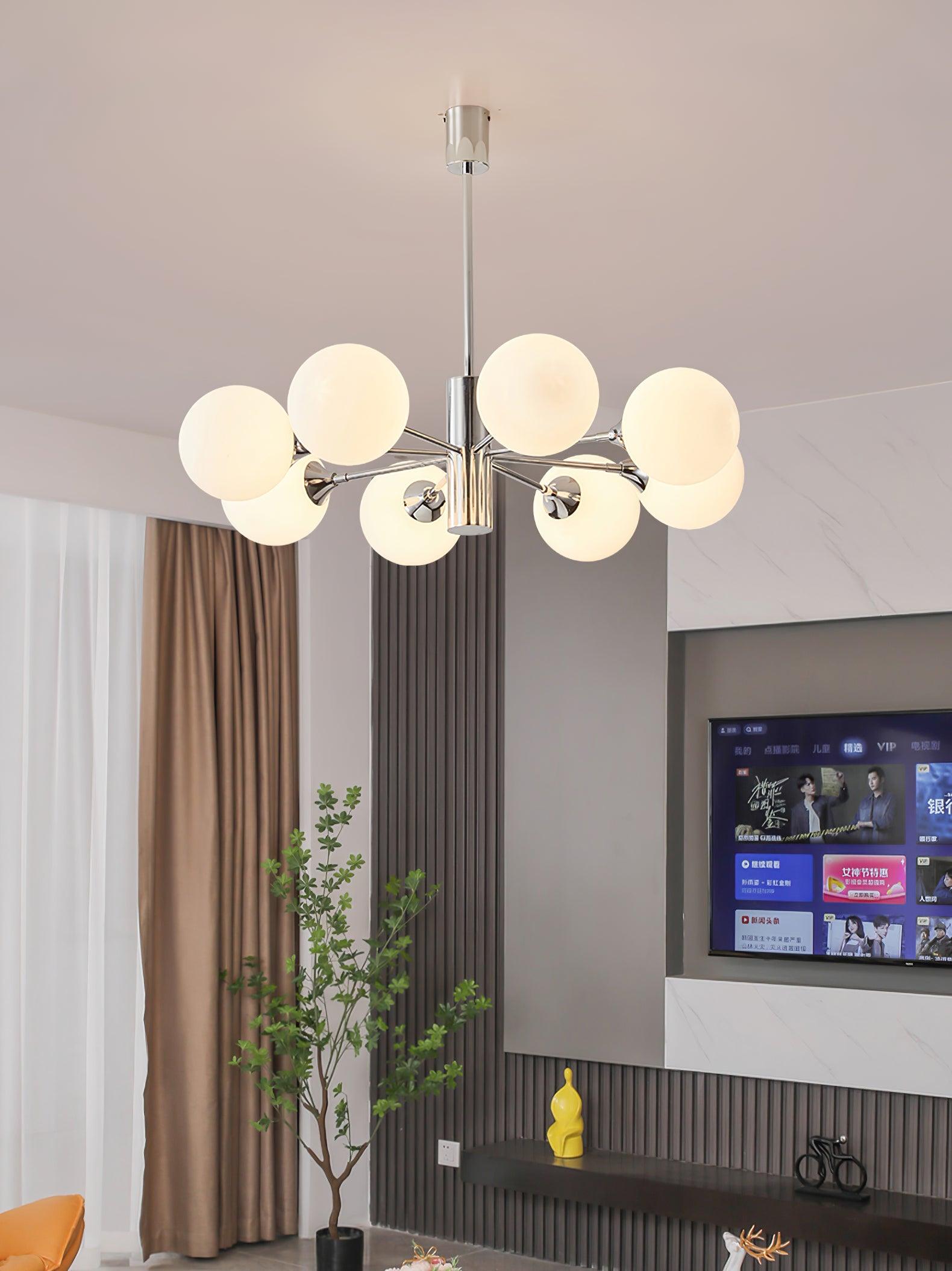 Eirivaria Chandelier Chrome Glass Globe