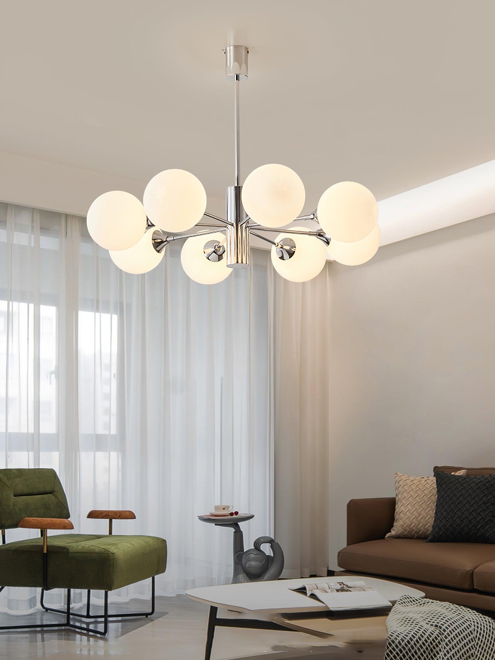 Eirivaria Chandelier Chrome Glass Globe