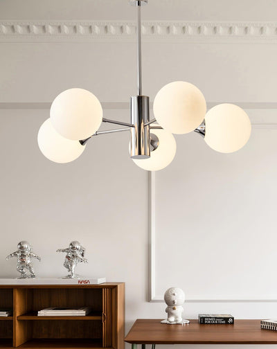 Eirivaria Chandelier Chrome Glass Globe