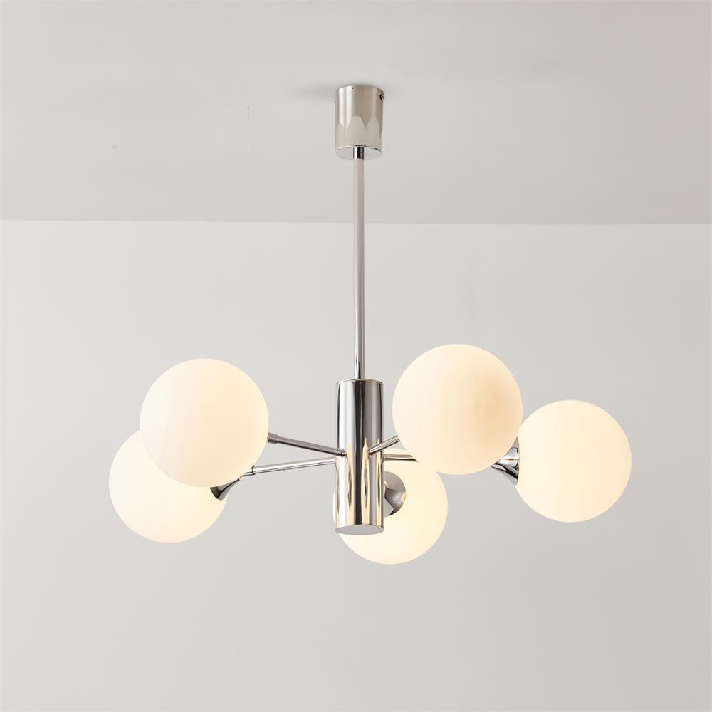 Eirivaria Chandelier Chrome Glass Globe