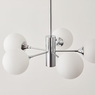 Eirivaria Chandelier Chrome Glass Globe