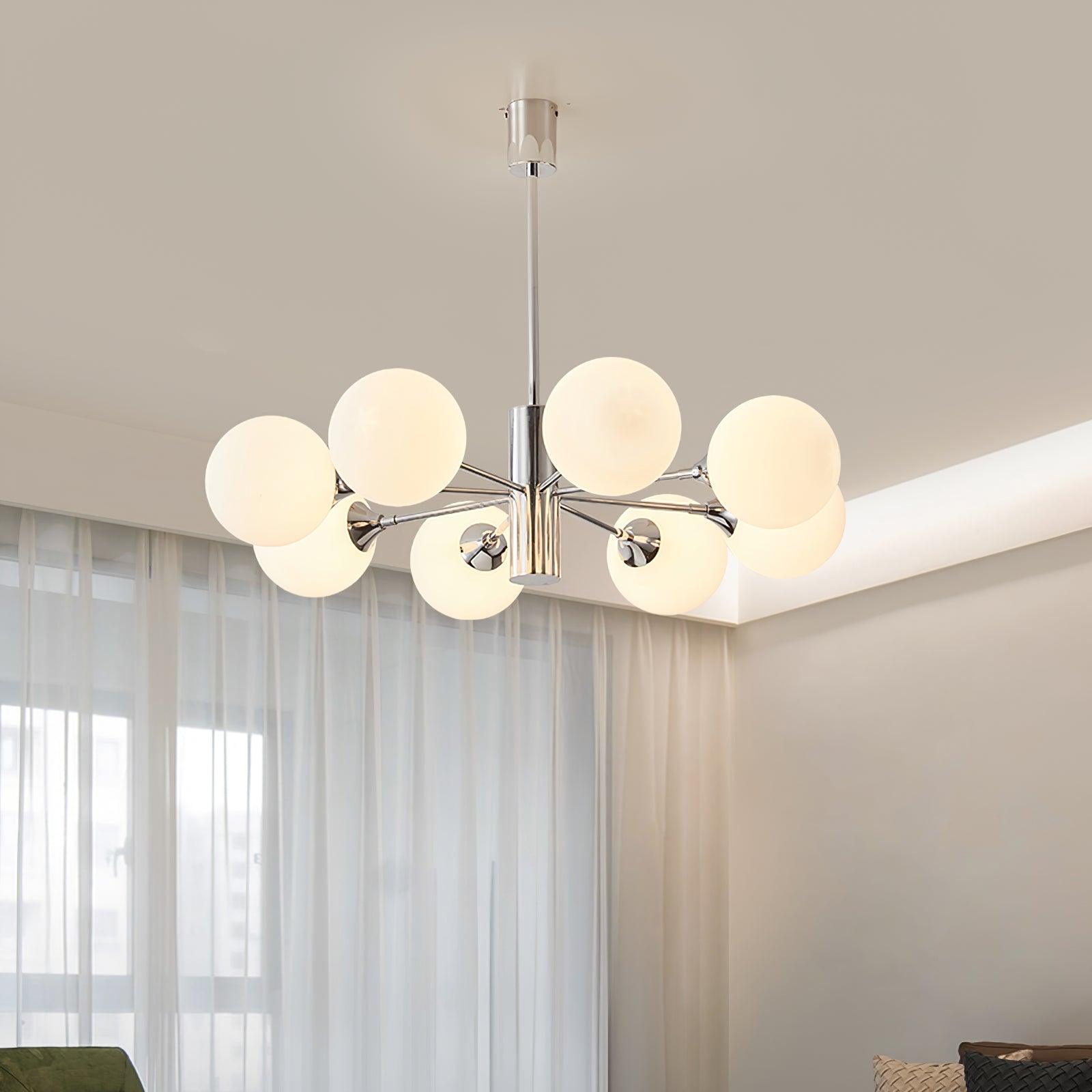 Eirivaria Chandelier Chrome Glass Globe