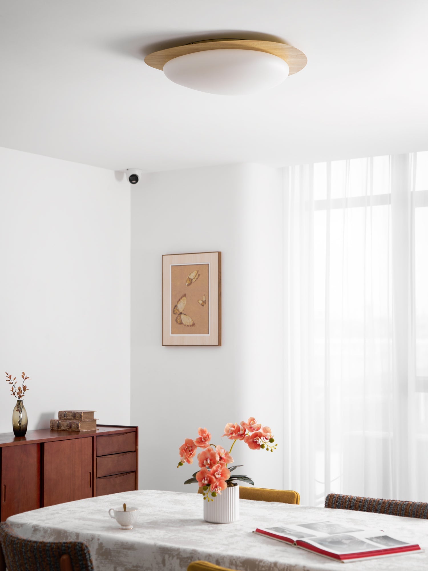 Sylenia Ceiling Light Pebble Walnut Acrylic LED