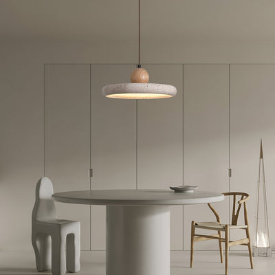 Opalyn Minimalist Travertine Plug-In Pendant Light