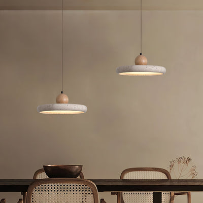 Opalyn Minimalist Travertine Plug-In Pendant Light