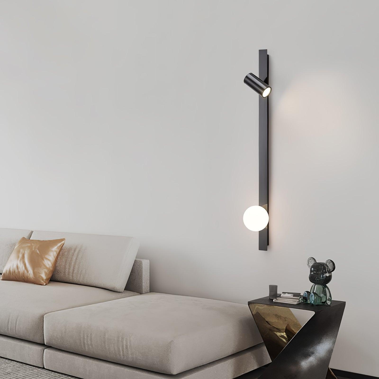 Aloz Brass Glass Minimalist Wall Light