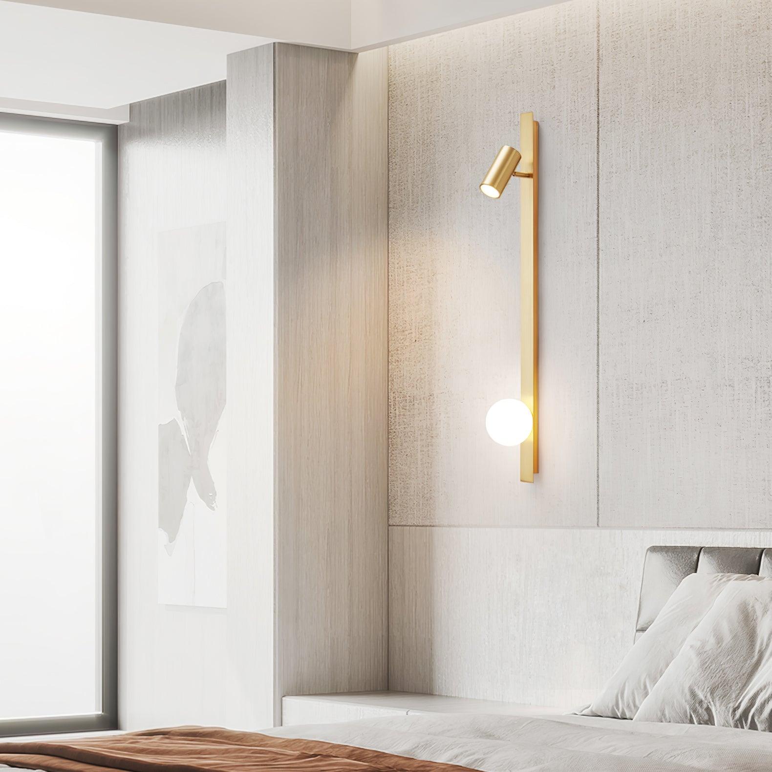 Aloz Brass Glass Minimalist Wall Light