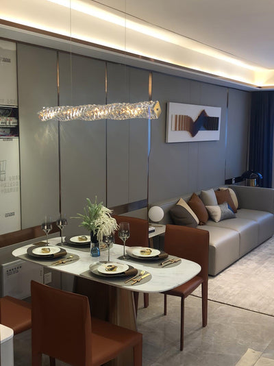 Stream Long Crystal Pendant Lamp