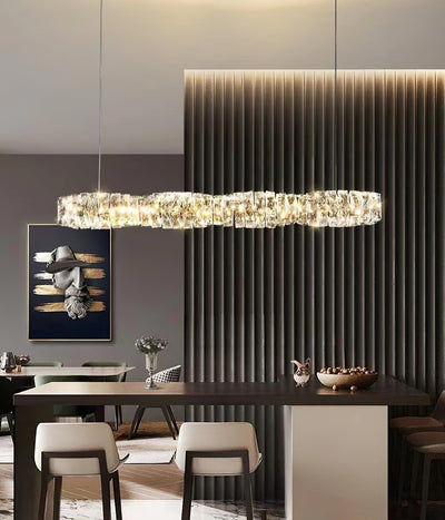 Stream Long Crystal Pendant Lamp