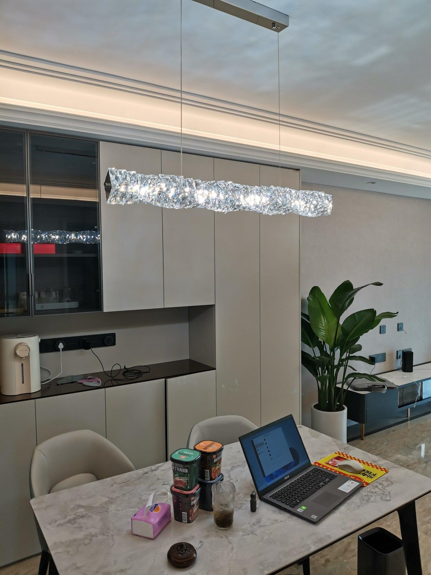 Stream Long Crystal Pendant Lamp