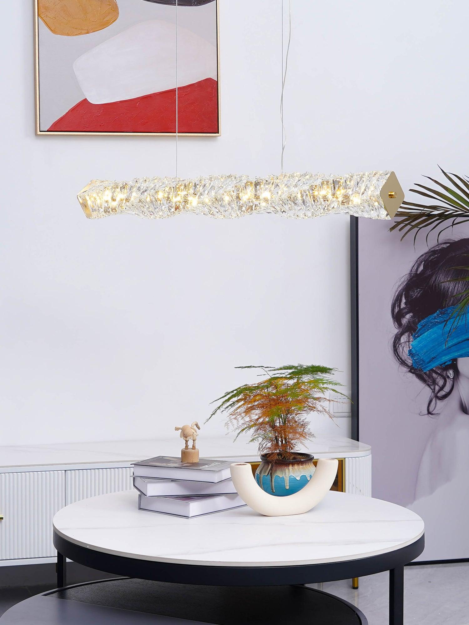 Stream Long Crystal Pendant Lamp