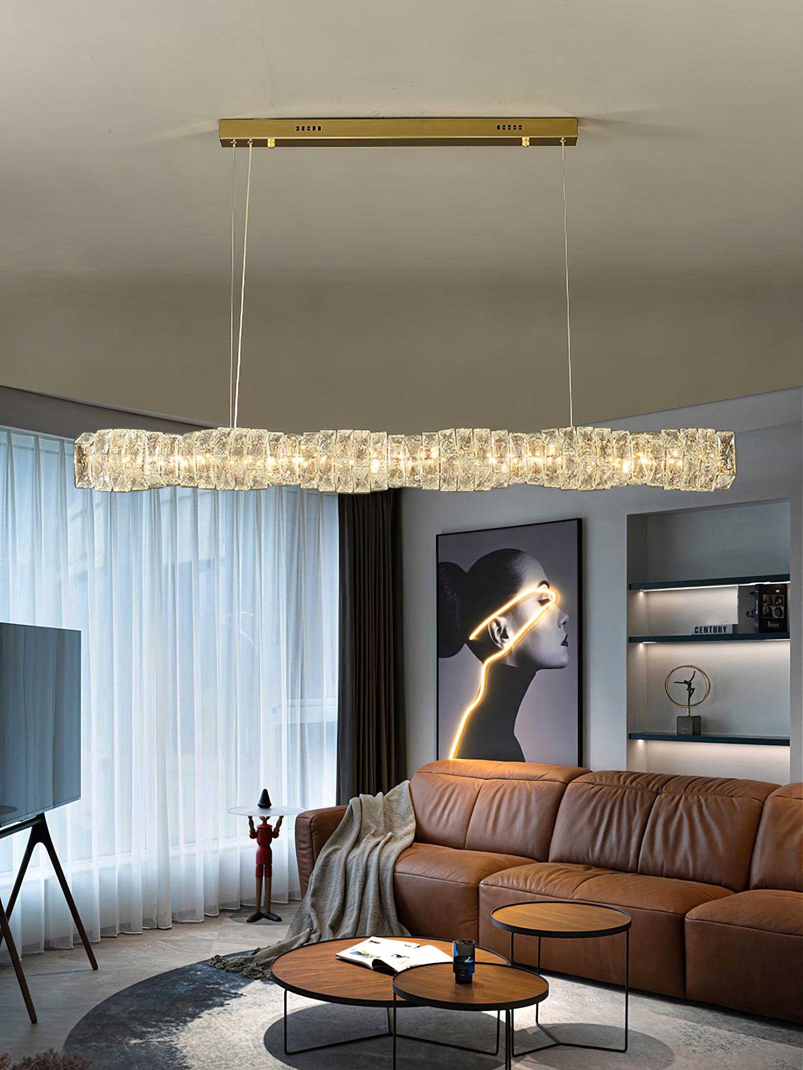 Stream Long Crystal Pendant Lamp