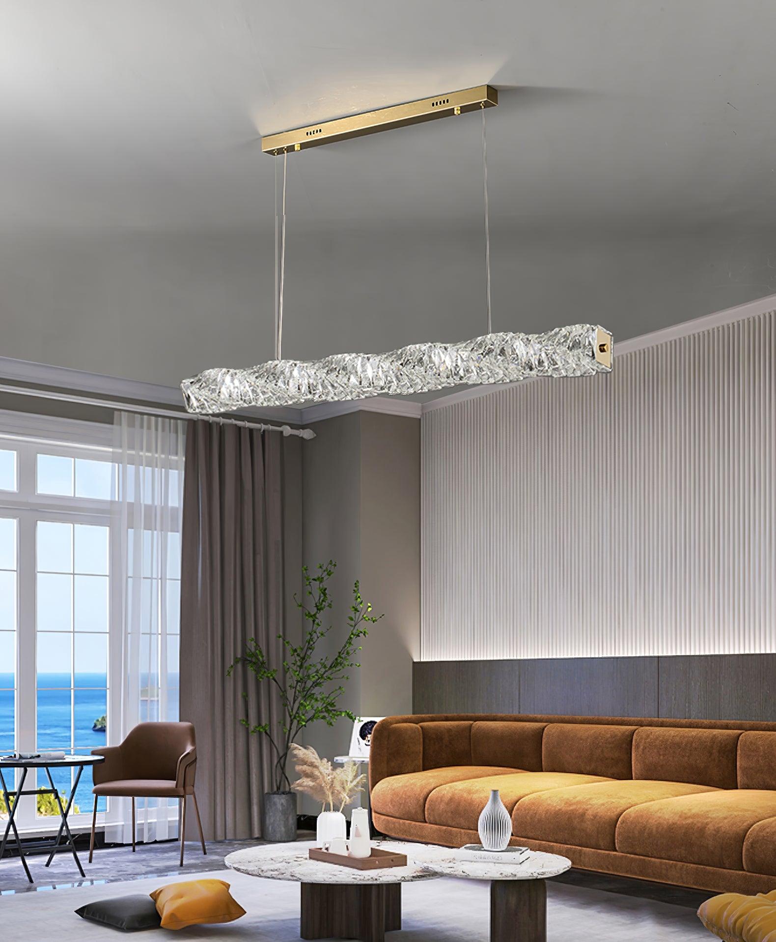 Stream Long Crystal Pendant Lamp