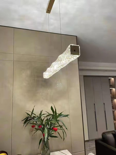 Stream Long Crystal Pendant Lamp