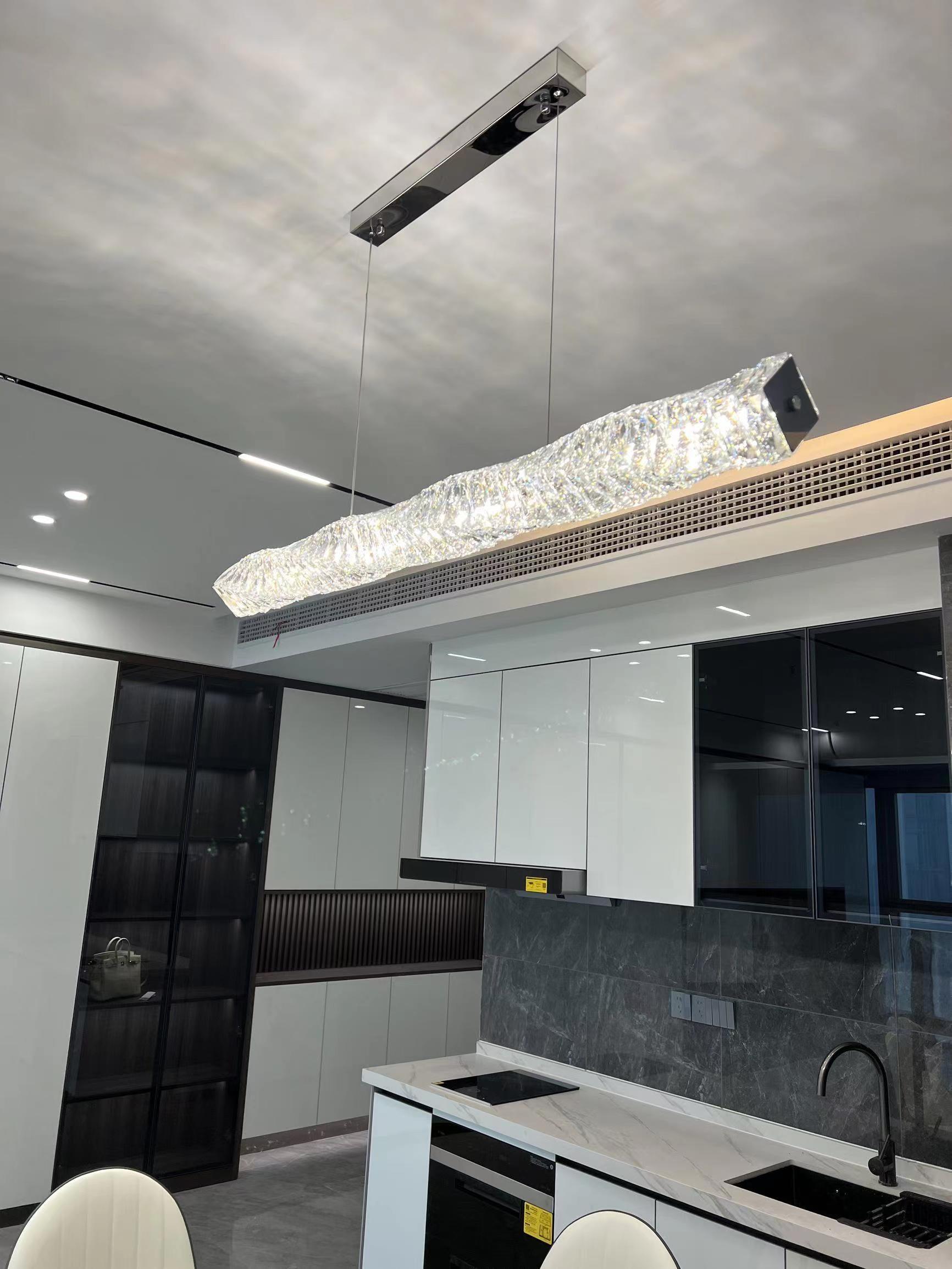 Stream Long Crystal Pendant Lamp