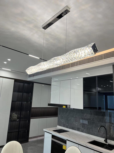 Stream Long Crystal Pendant Lamp