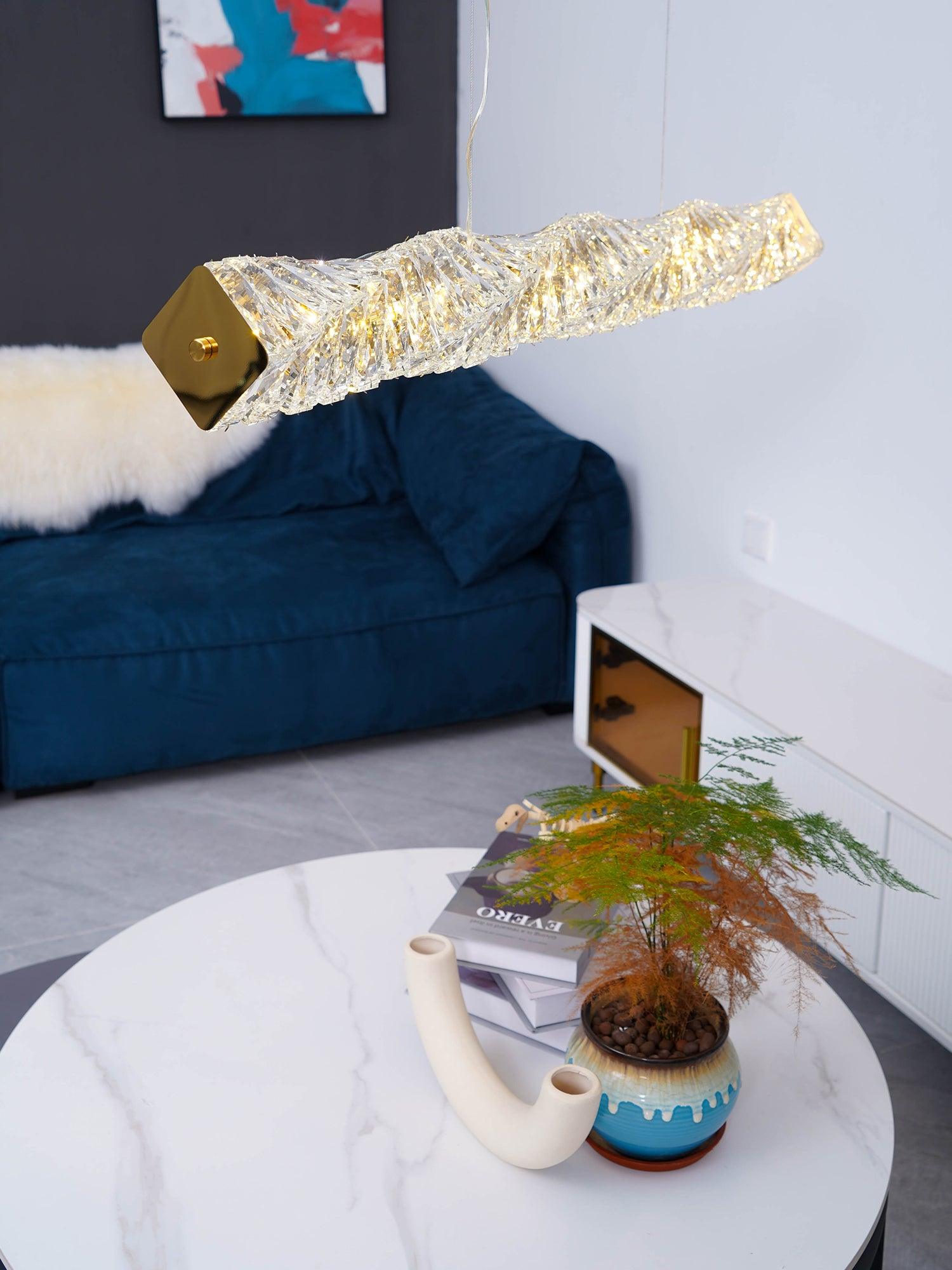 Stream Long Crystal Pendant Lamp
