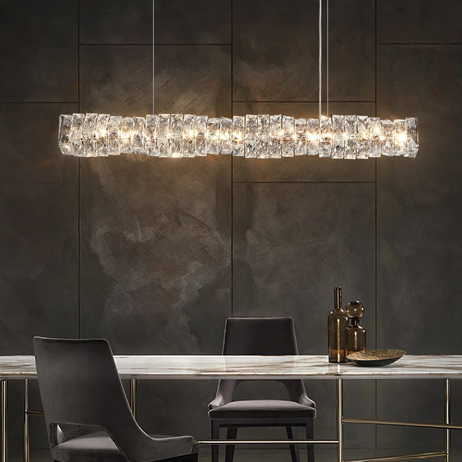 Stream Long Crystal Pendant Lamp
