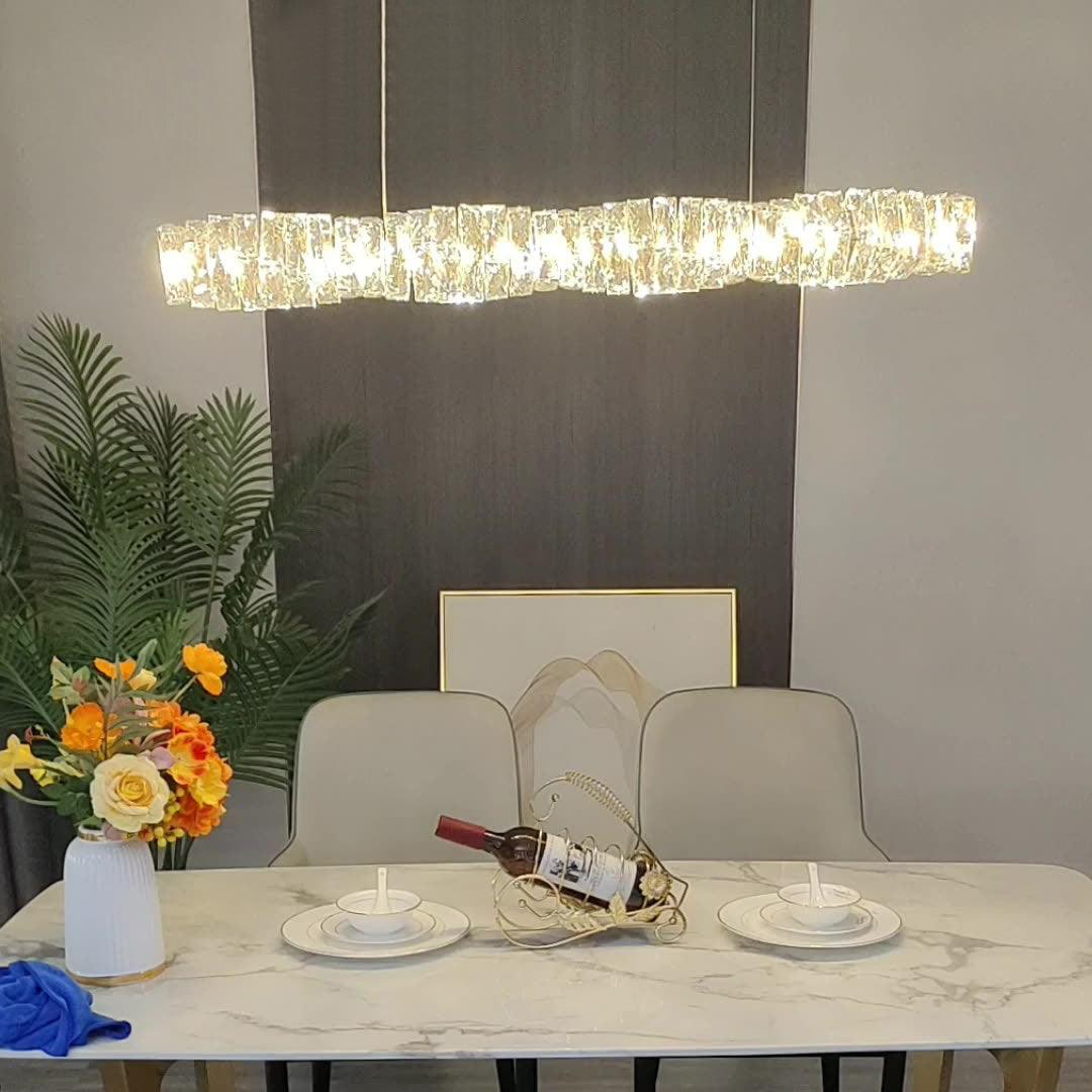 Stream Long Crystal Pendant Lamp