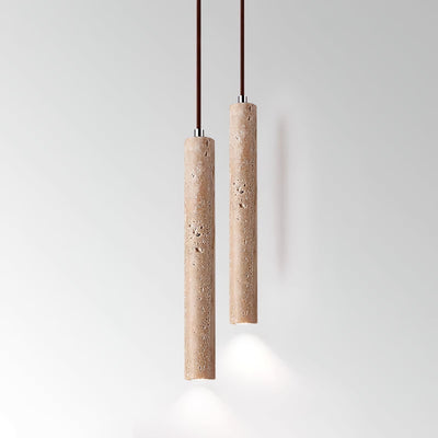 Sular Cylindrical Travertine Pendant Light