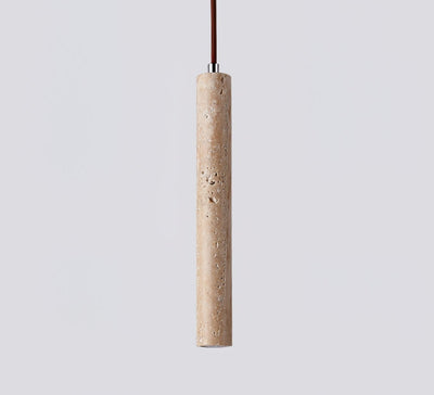 Sular Cylindrical Travertine Pendant Light