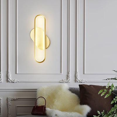 Dhu Classic Long Ova Brass Wall Lamp