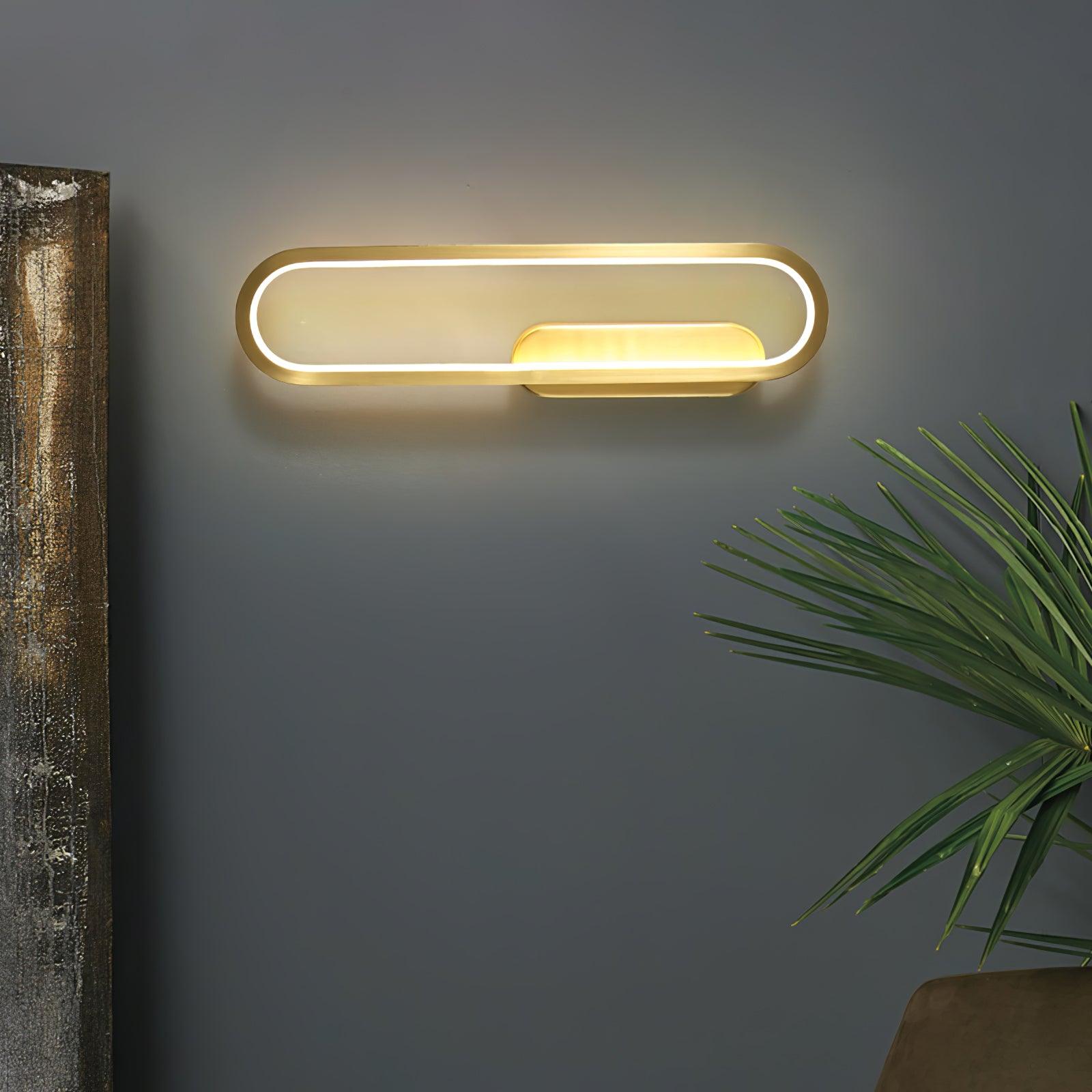Dhu Classic Long Ova Brass Wall Lamp