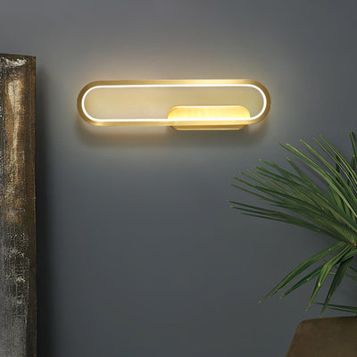 Dhu Classic Long Ova Brass Wall Lamp