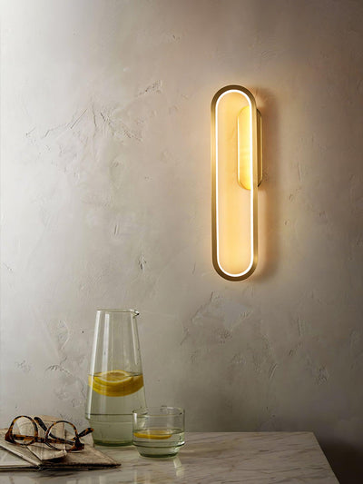 Dhu Classic Long Ova Brass Wall Lamp