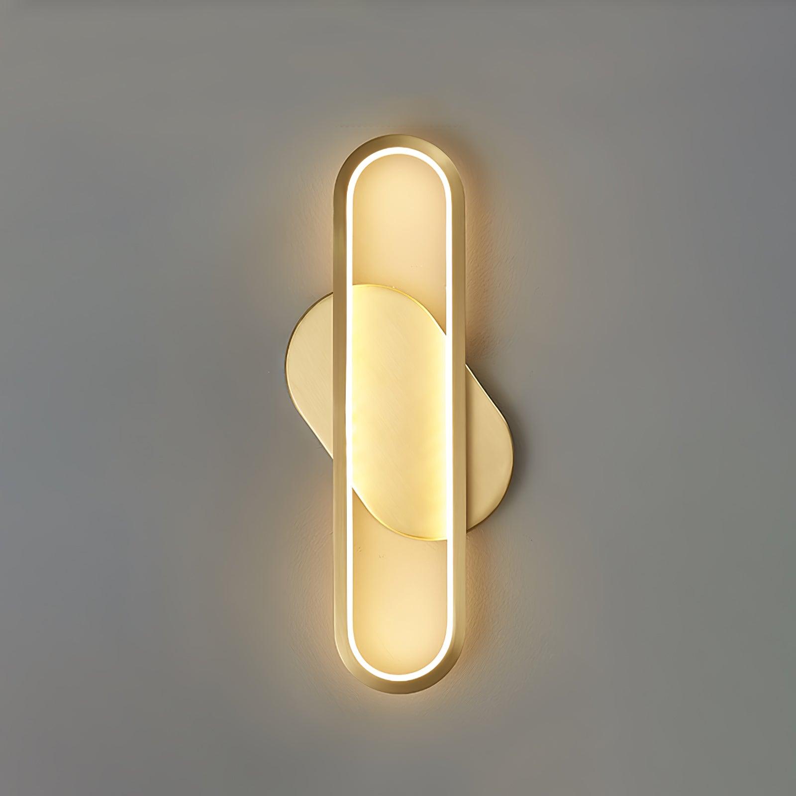 Dhu Classic Long Ova Brass Wall Lamp