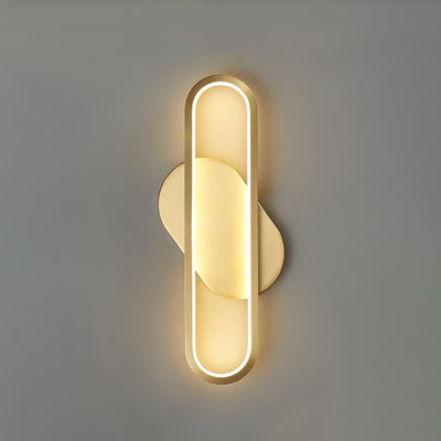 Dhu Classic Long Ova Brass Wall Lamp