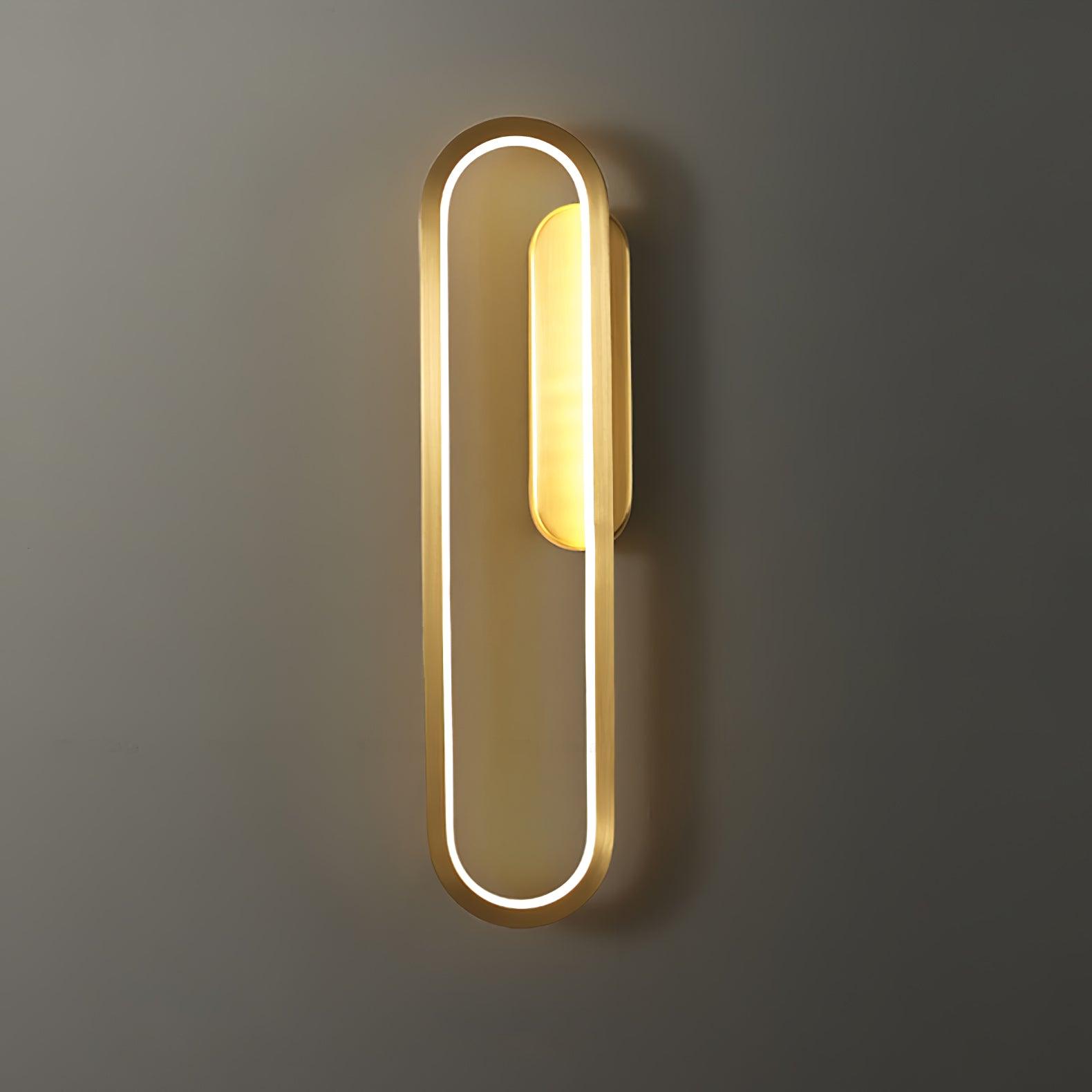 Dhu Classic Long Ova Brass Wall Lamp