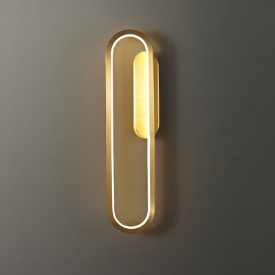Dhu Classic Long Ova Brass Wall Lamp