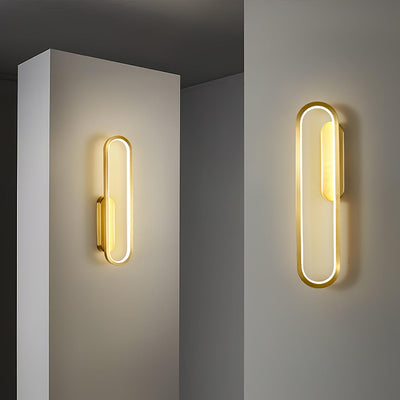 Dhu Classic Long Ova Brass Wall Lamp