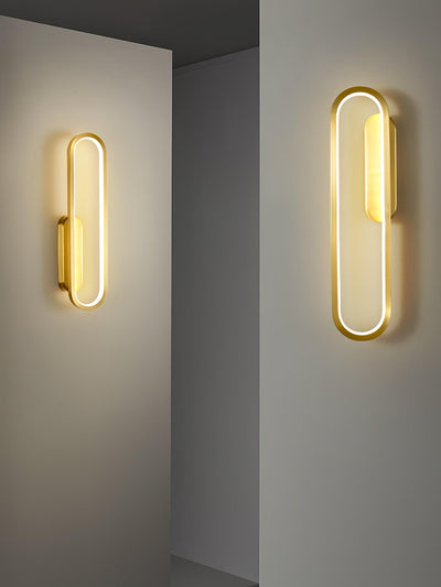 Dhu Classic Long Ova Brass Wall Lamp