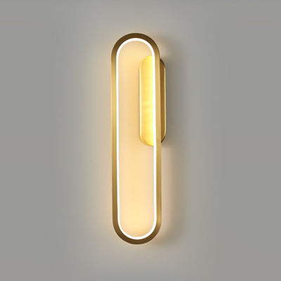Dhu Classic Long Ova Brass Wall Lamp