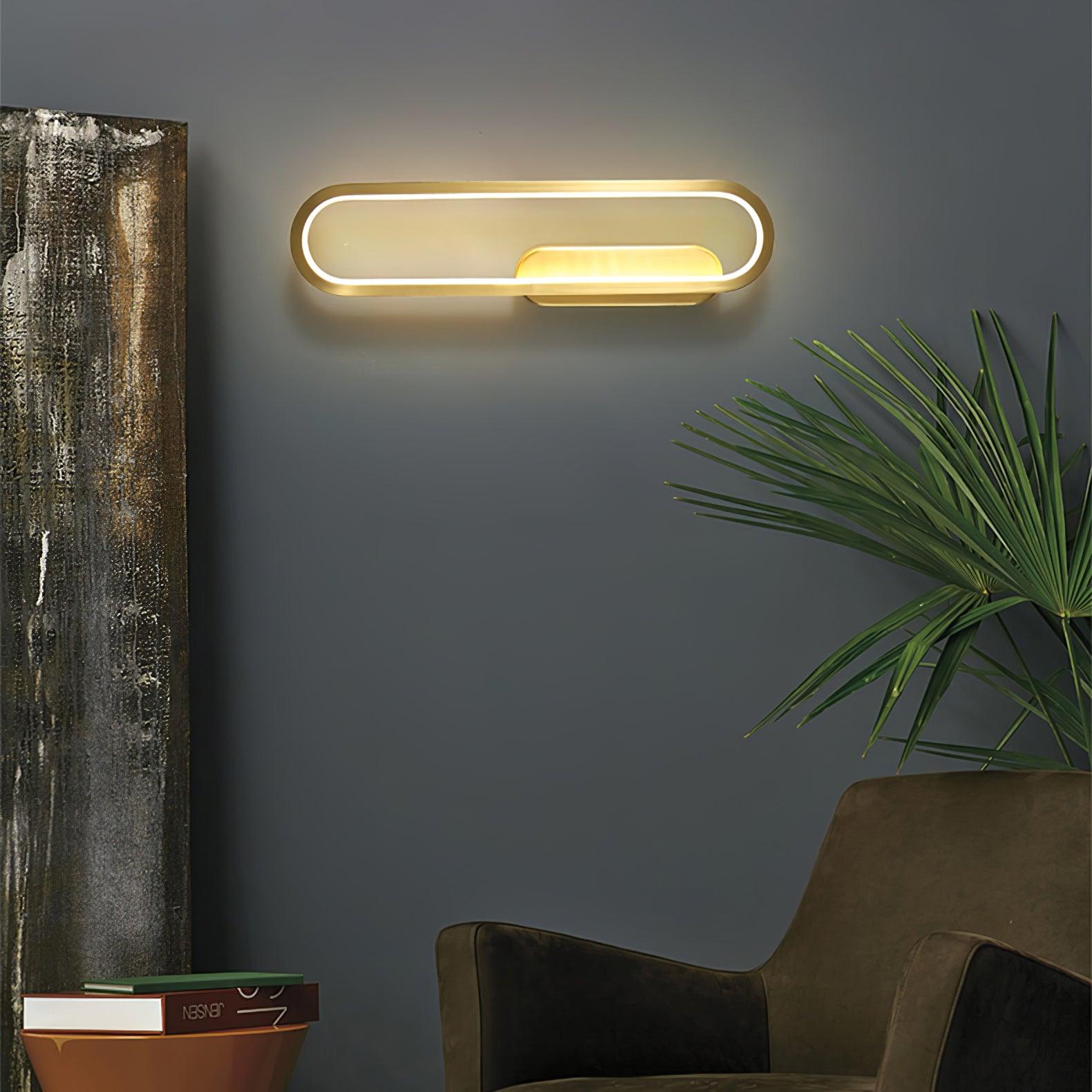 Dhu Classic Long Ova Brass Wall Lamp