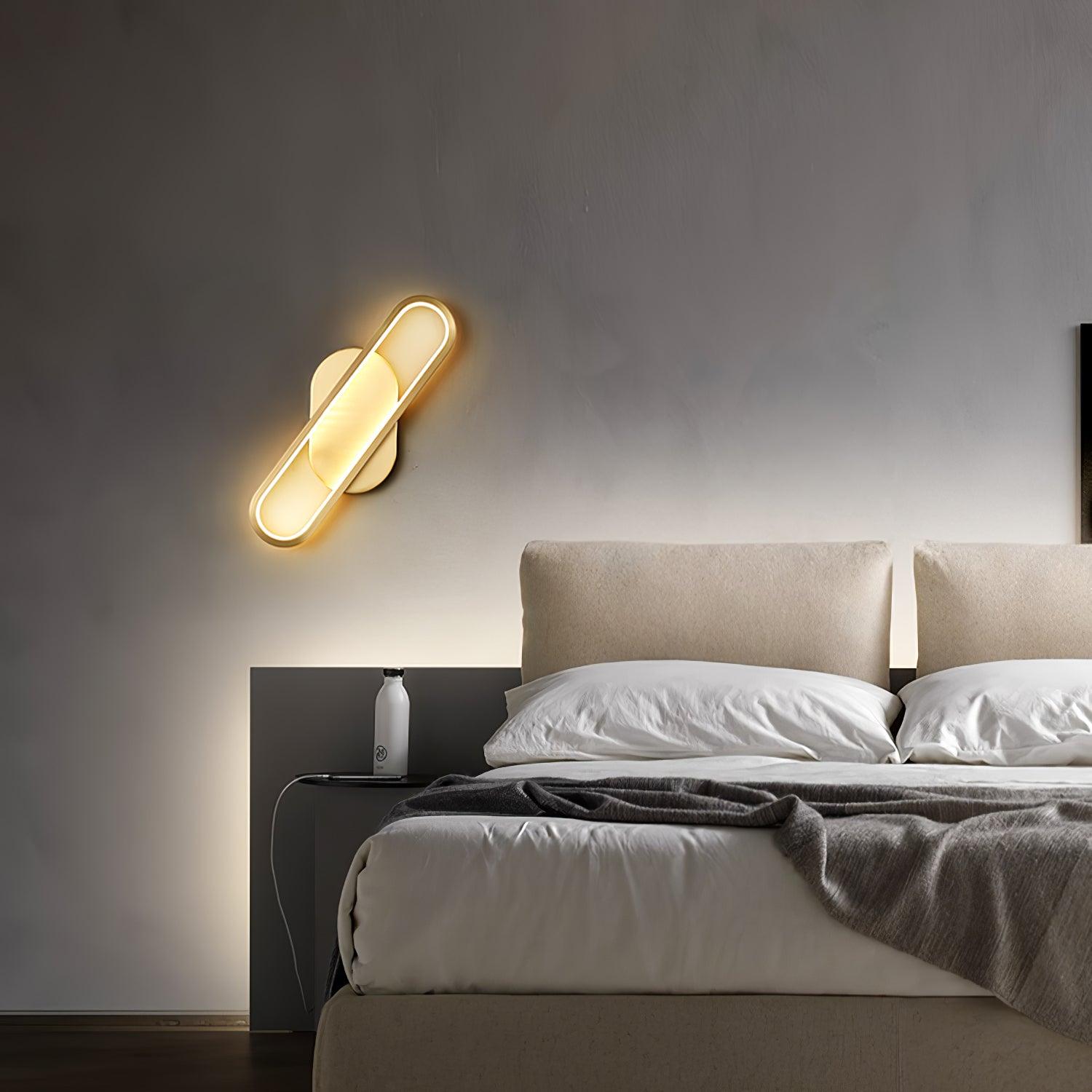 Dhu Classic Long Ova Brass Wall Lamp
