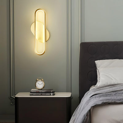 Dhu Classic Long Ova Brass Wall Lamp