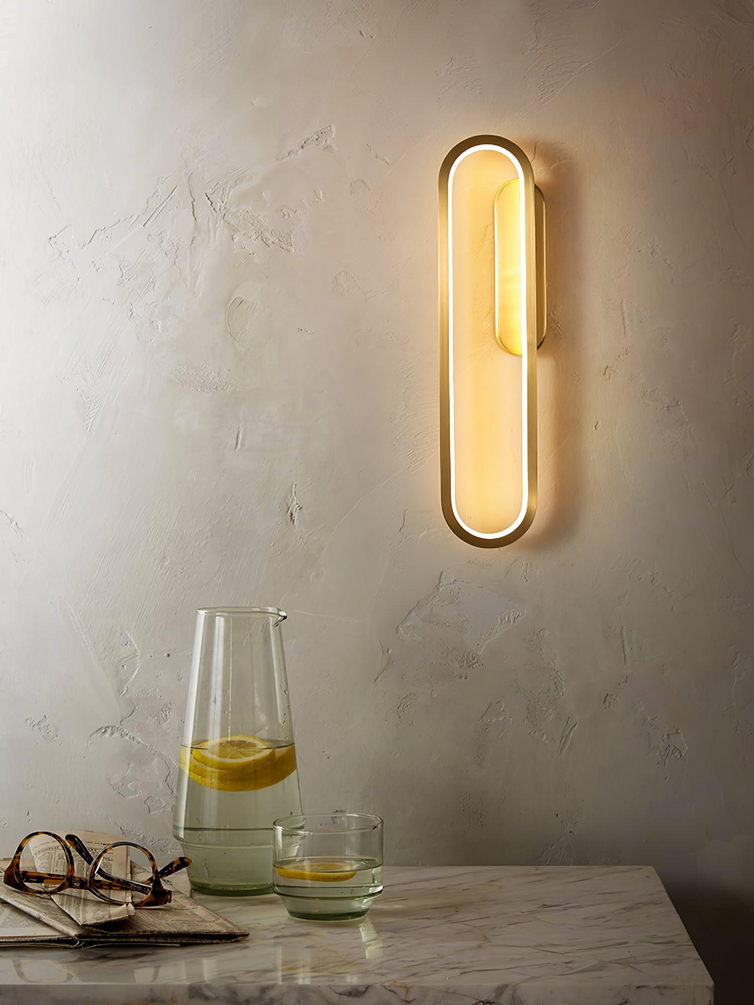 Dhu Classic Long Ova Brass Wall Lamp