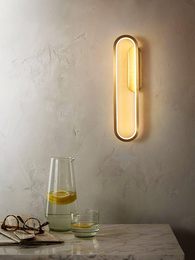 Dhu Classic Long Ova Brass Wall Lamp