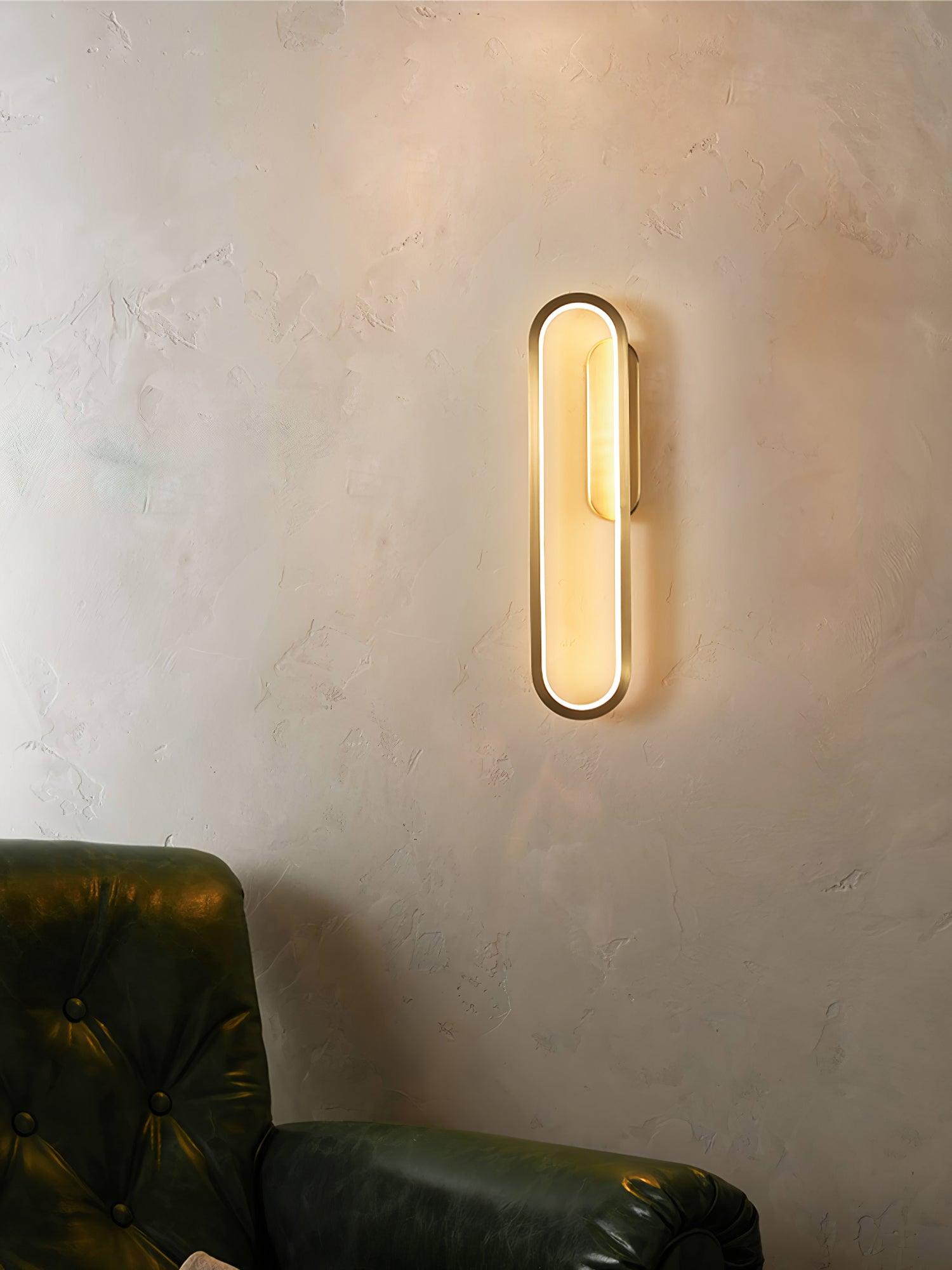 Dhu Classic Long Ova Brass Wall Lamp