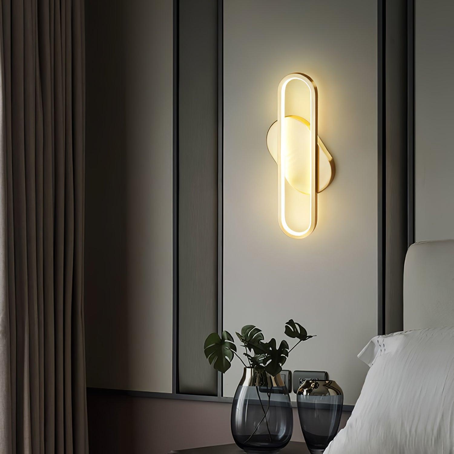 Dhu Classic Long Ova Brass Wall Lamp