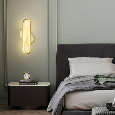 Dhu Classic Long Ova Brass Wall Lamp