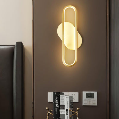 Dhu Classic Long Ova Brass Wall Lamp