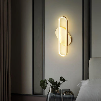 Dhu Classic Long Ova Brass Wall Lamp