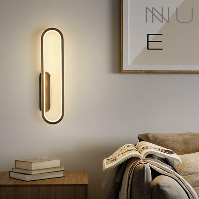 Dhu Classic Long Ova Brass Wall Lamp