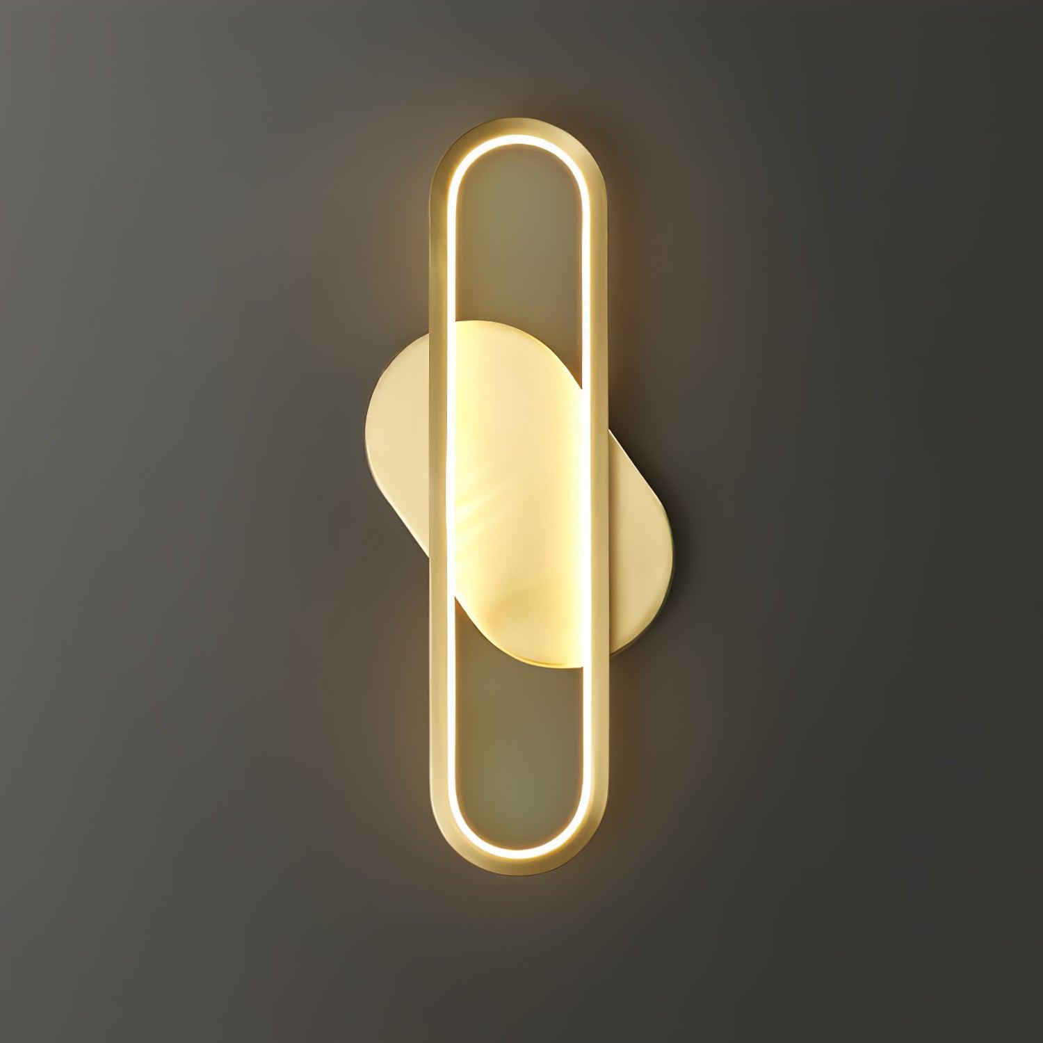 Dhu Classic Long Ova Brass Wall Lamp