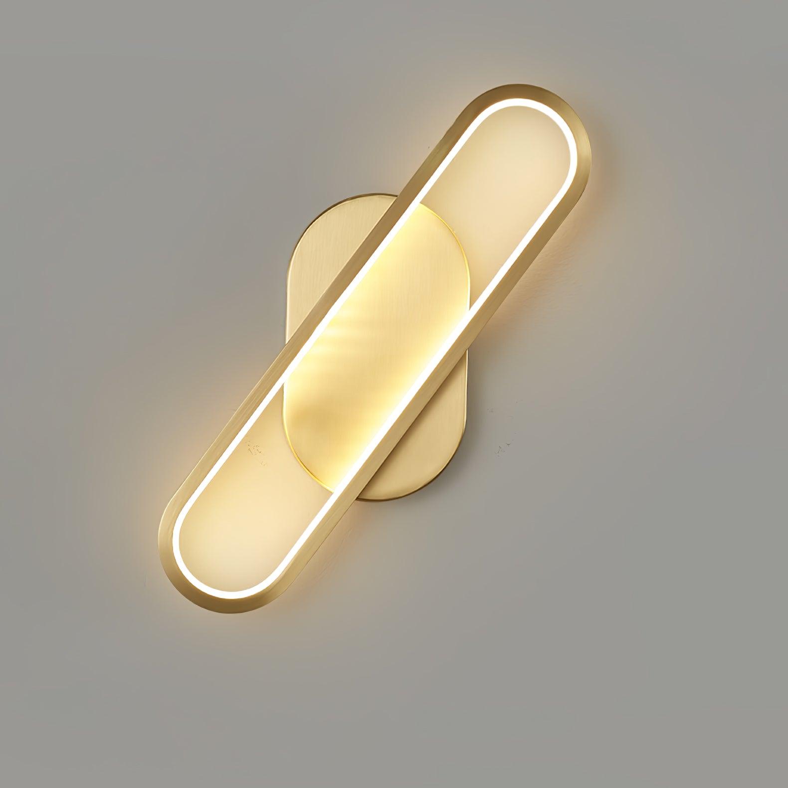 Dhu Classic Long Ova Brass Wall Lamp